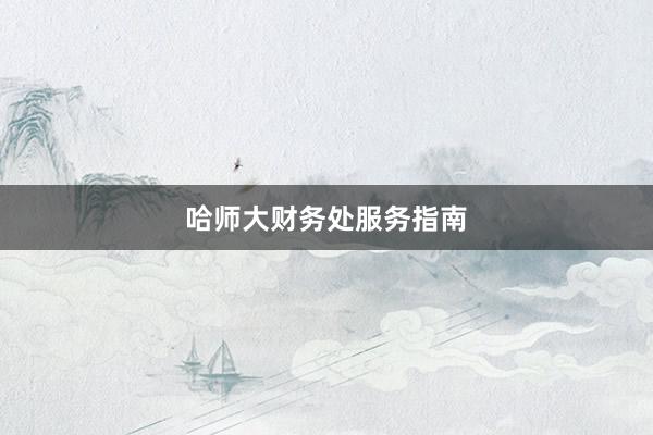 哈师大财务处服务指南